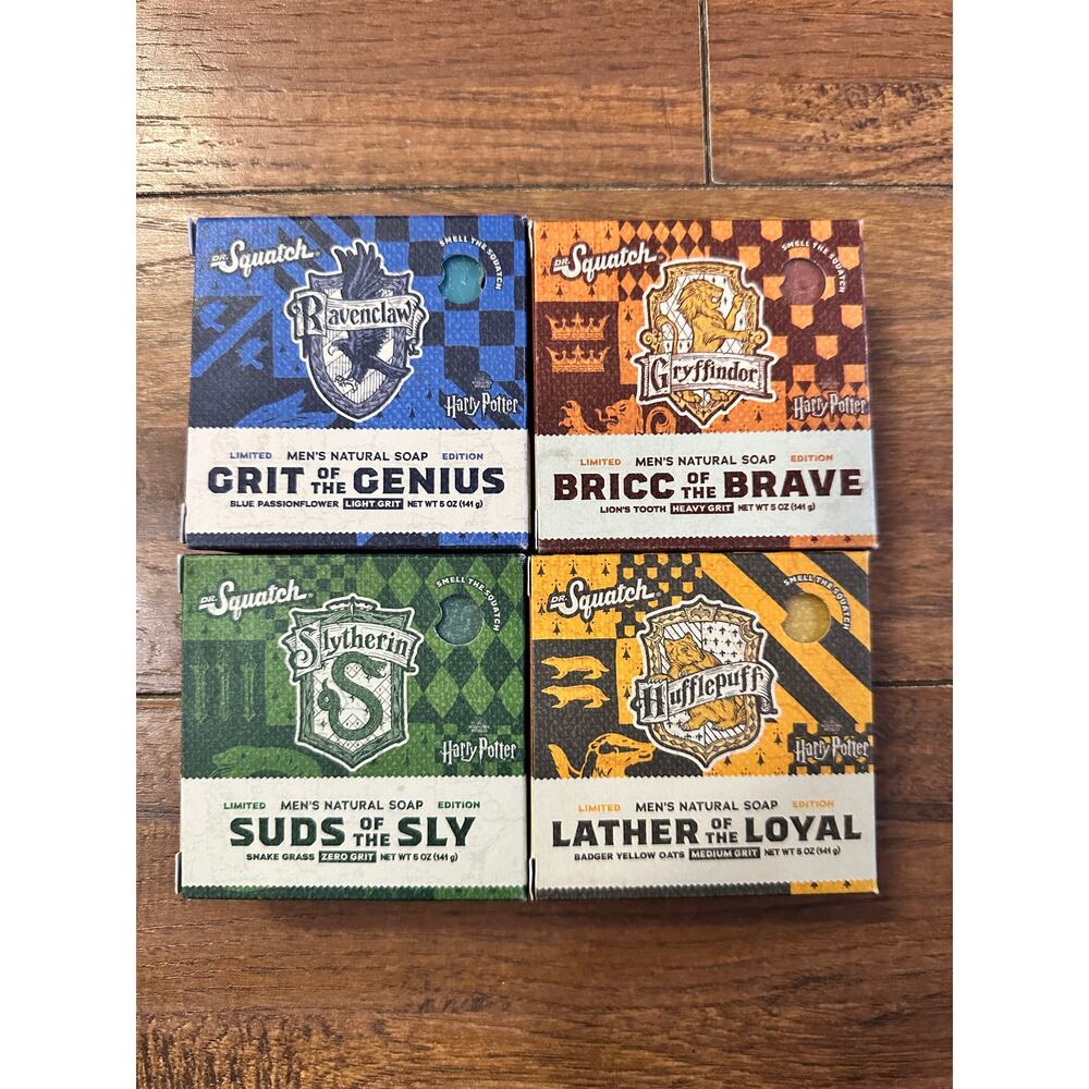 Dr. Squatch Harry Potter Set Soaps (4) Ravenclaw Gryffindor Slytherin Hufflepuff